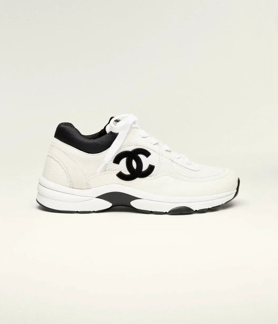 Chanel Low Daim Blanc Et Noir